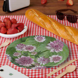 Assiettes En Carton Astrantia rose fleurit