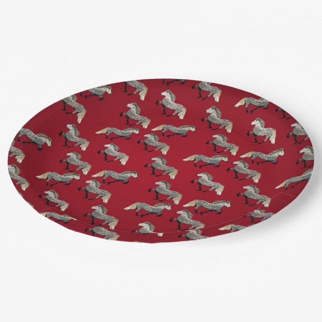 Assiettes En Carton Astrid en rouge (Angle)