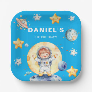Assiettes En Carton Astronaut Space Theme Custom Birthday Party