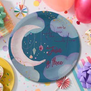 Assiettes En Carton Au-dessus de la lune belle anniversaire de enfant