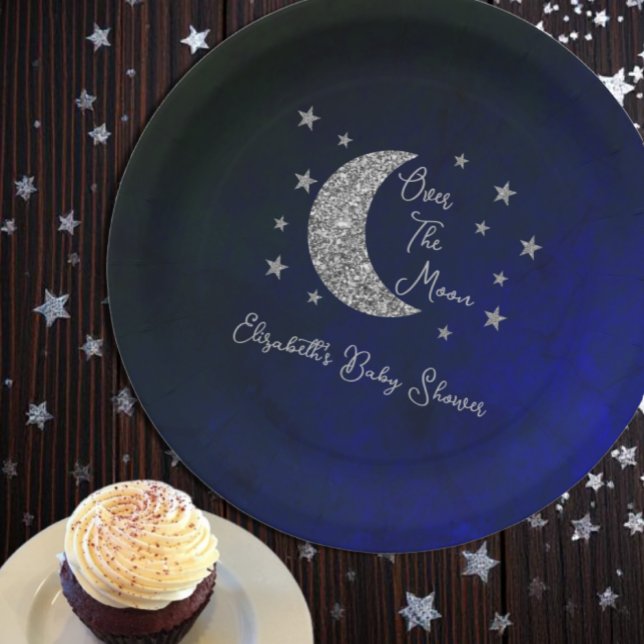 Assiettes En Carton Au-Dessus Du Baby shower Lune (Créateur téléchargé)