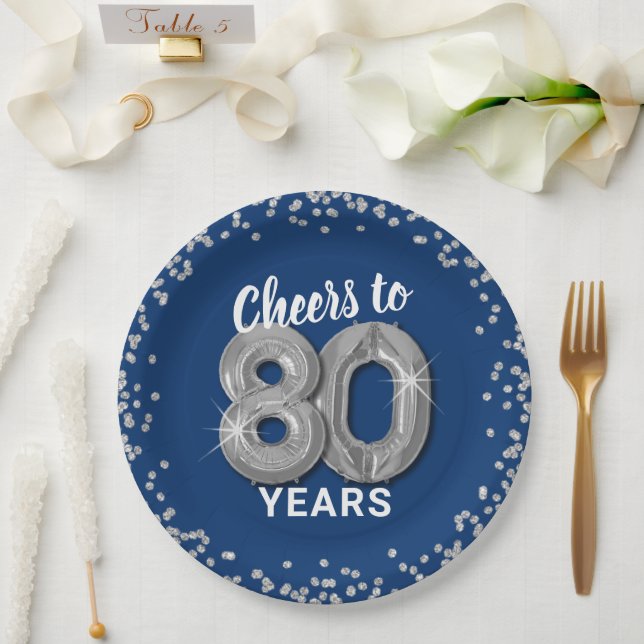 Assiettes En Carton Aujourd'hui Cheers à 80 ans Anniversaire (Mariage)