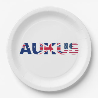 Assiettes En Carton AUKUS AU Royaume-Uni Flags de l'Alliance du Pacte 