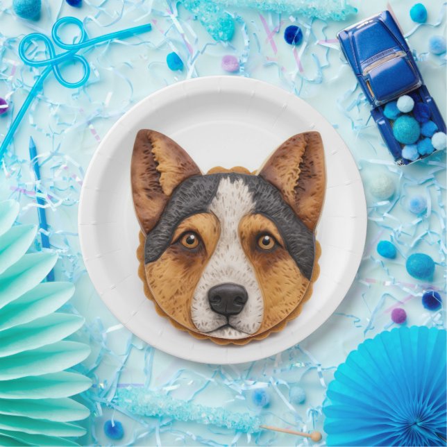 Assiettes En Carton Australian Cattle Dog 3D inspiré (Fête)