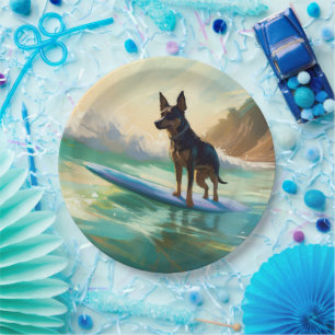 Assiettes En Carton Australian Kelpie Beach Surf Paining