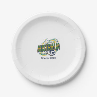 Assiettes En Carton Australie Football 2026 Football Gras Pays Typogra