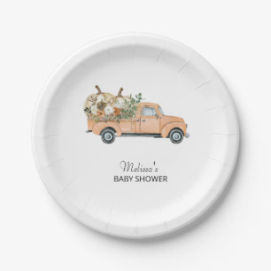 Assiettes En Carton Automne Citrouille Rustique Floral Camion Vintage 
