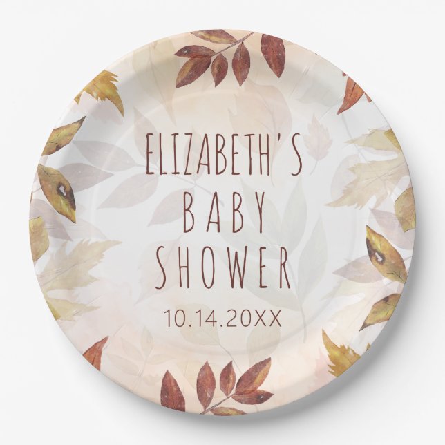 Assiettes En Carton Automne Feuillage Automne Aquarelle Automne (Devant)