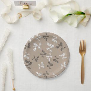 Assiettes En Carton Automne Feuillage Feuille Motif Brown