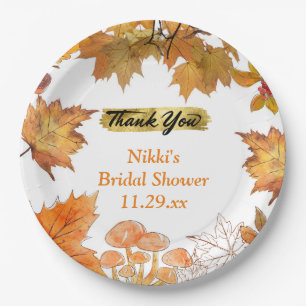 Assiettes En Carton Automne Floral Wreath Citrouille Gold Merci Favori