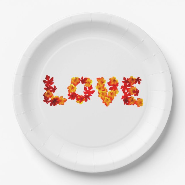 Assiettes En Carton Automne Mariage Rustique Feuilles épel Amour autom (Devant)