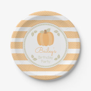 Assiettes En Carton Automne Petite Citrouille Anniversaire Plaque papi