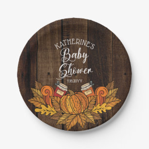 Assiettes En Carton Automne Rustique   Citrouille d'automne baby showe