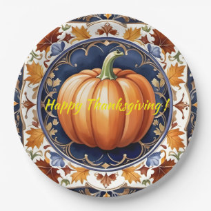 Assiettes En Carton Automne Thanksgiving Collection Citrouille moderne