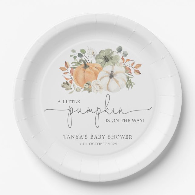 Assiettes En Carton Automne Un Baby shower Un Peu Citrouille (Devant)
