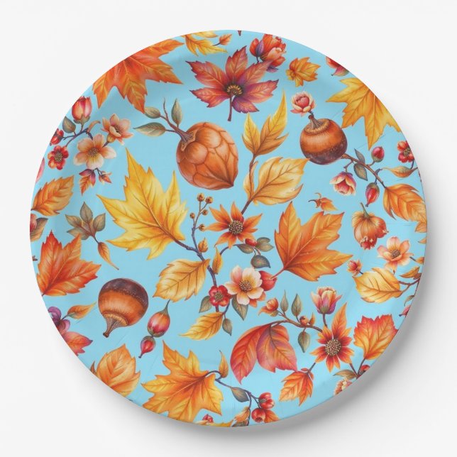 Assiettes En Carton Autumn is in the Air Thanksgiving (Devant)