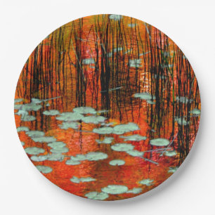 Assiettes En Carton Autumn Pond Rustic Photographie Mariage de automne