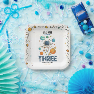 Assiettes En Carton Aventure spatiale 3e anniversaire   Espace pour le