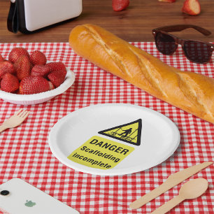 Assiettes En Carton Avertissement de site incomplet de l'échafaudage d