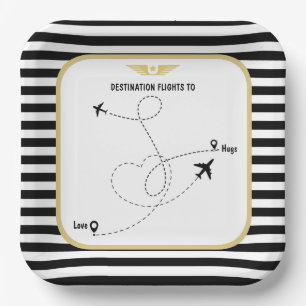 Assiettes En Carton Aviation de destination pilote