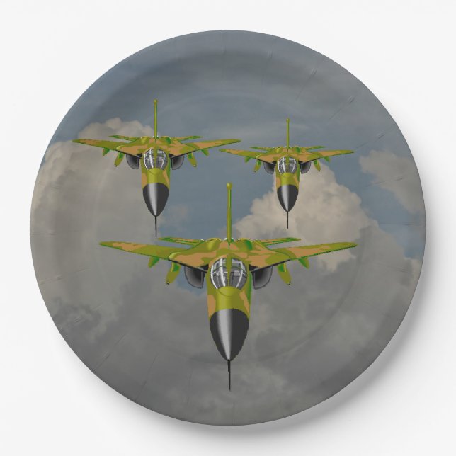 ASSIETTES EN CARTON AVIONS DE CHASSE (Devant)