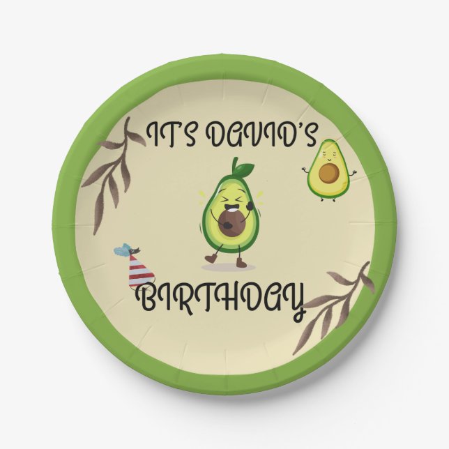 Assiettes En Carton "Avo-Celebrate ! Anniversaire" Plaque (Devant)