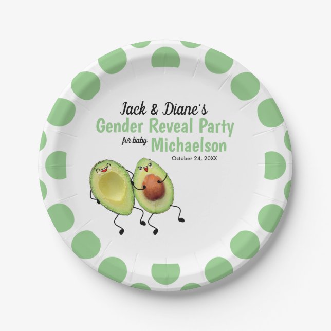 Assiettes En Carton Avocado Couple Genre Revevela Party (Devant)