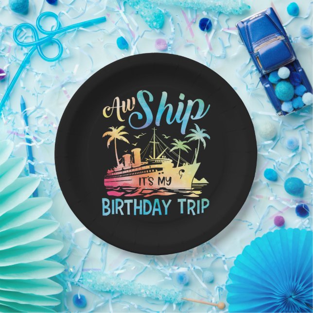 Assiettes En Carton Aw Ship It's My Birthday Trip (Fête)