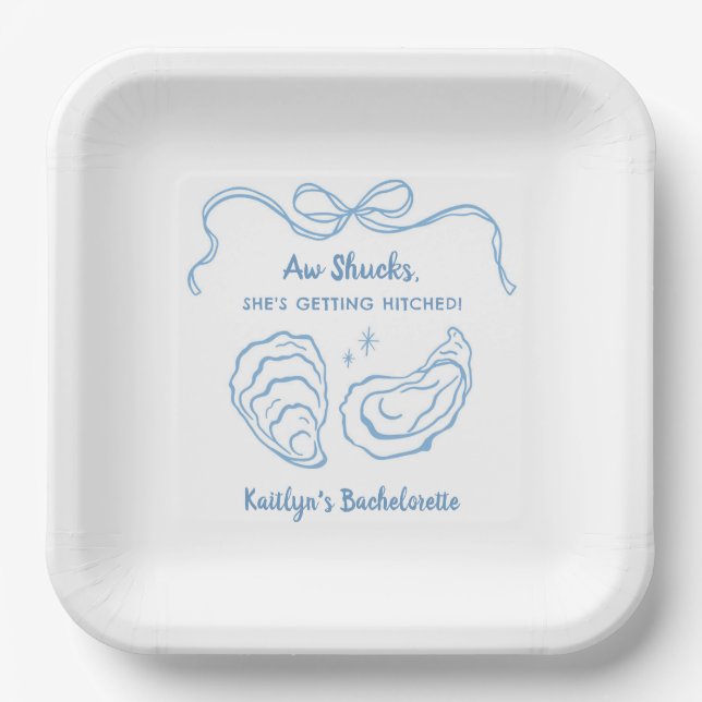 Assiettes En Carton Aw Shuck Oyster Coastal Bachelorette Party (Recto)