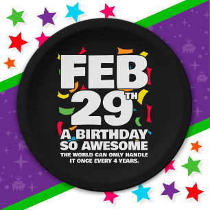 Assiettes En Carton Awesome Anniversaire 2024 Leap Day Leap Année 29 f