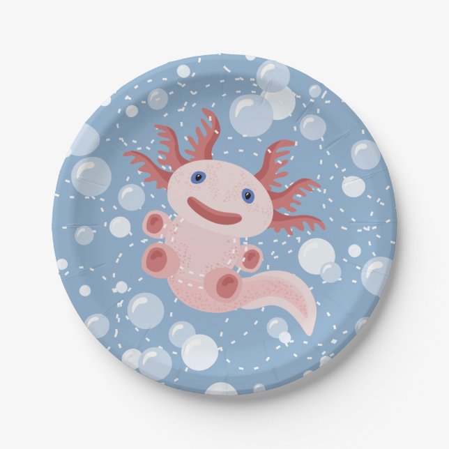 Assiettes En Carton Axolotl et la conception audacieuse de vecteur de (Devant)