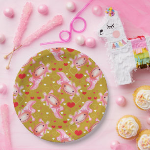 Assiettes En Carton Axolotl Love 