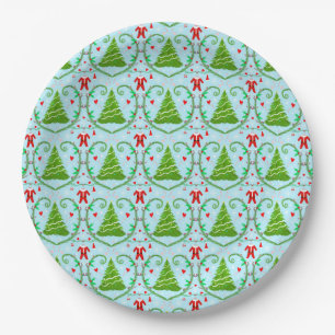 Assiettes En Carton Baby Boy Père Noël Outfit Christmas Tree Motif