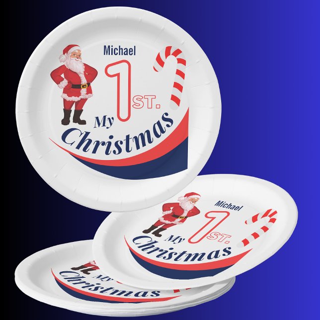 Assiettes En Carton Baby de Noël "Mon 1er Noël" (Créateur téléchargé)