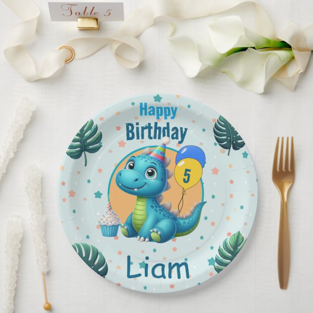 Assiettes En Carton Baby Dino Paper Plates (Mariage)