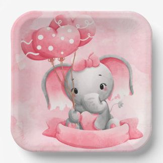 Assiettes En Carton Baby Elephant Bliss : Elevez votre Baby shower