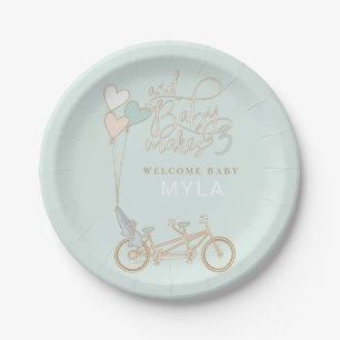 Assiettes En Carton Baby Fabrique trois tandem vélo avec siège bébé pe
