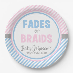Assiettes En Carton Baby Gender Reveal - Fades or Braids