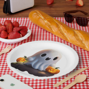 Assiettes En Carton Baby Ghost Déplaisant mignon caractère Halloween