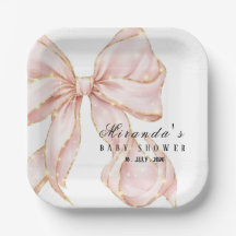 Baby Girl Pink Bow Baby Shower Invitation