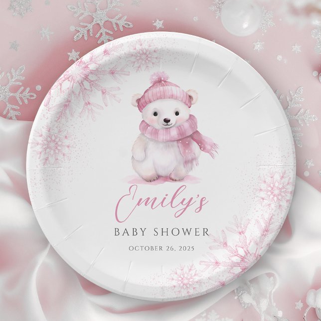 Assiettes En Carton Baby It’s Cold Outside Pink Paper Plates (Créateur téléchargé)