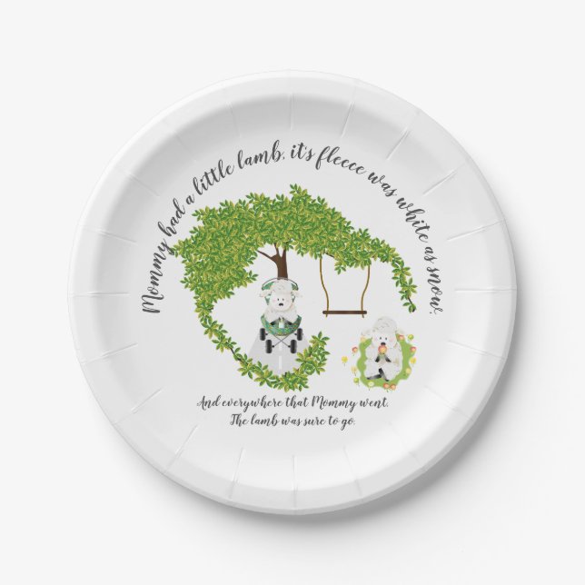 Assiettes En Carton Baby Lamb Nursery Rhyme (Devant)