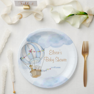 Assiettes En Carton Baby shower à ballon à air chaud pour bébés animau