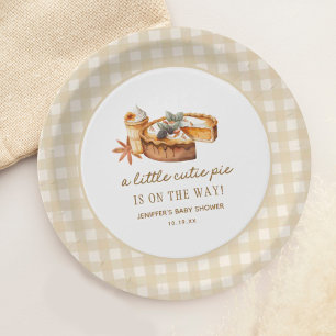 Assiettes En Carton Baby shower à tarte Citrouille Little Cutie