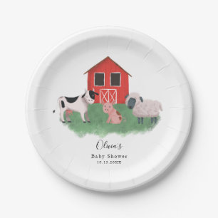 Assiettes En Carton Baby shower à thème agricole