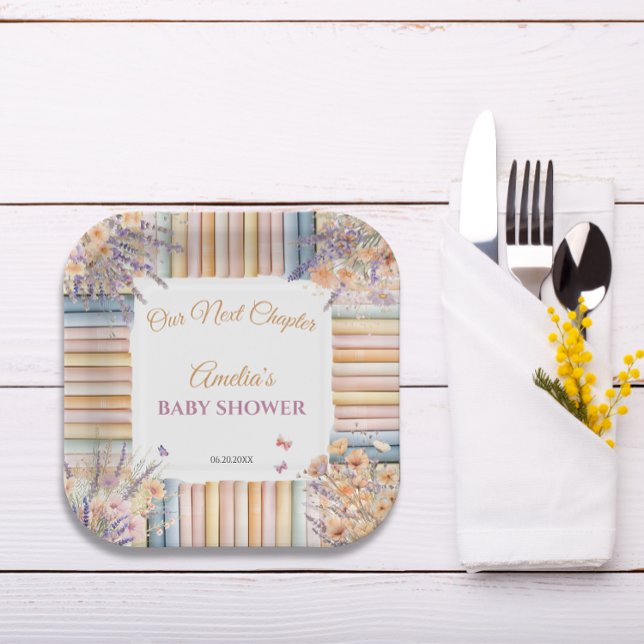 Assiettes En Carton Baby shower à thème Pastel Floral (Créateur téléchargé)