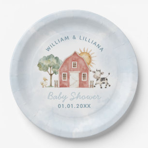 Assiettes En Carton Baby shower agricole