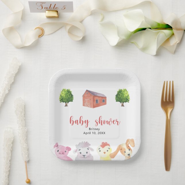 Assiettes En Carton Baby shower agricole - baby shower (Mariage)