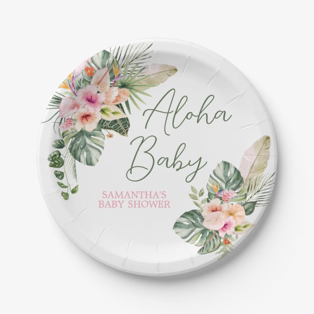Assiettes En Carton Baby shower Aloha (Devant)
