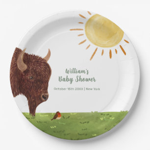 Assiettes En Carton Baby shower animal de la ferme Holy Cow Highland